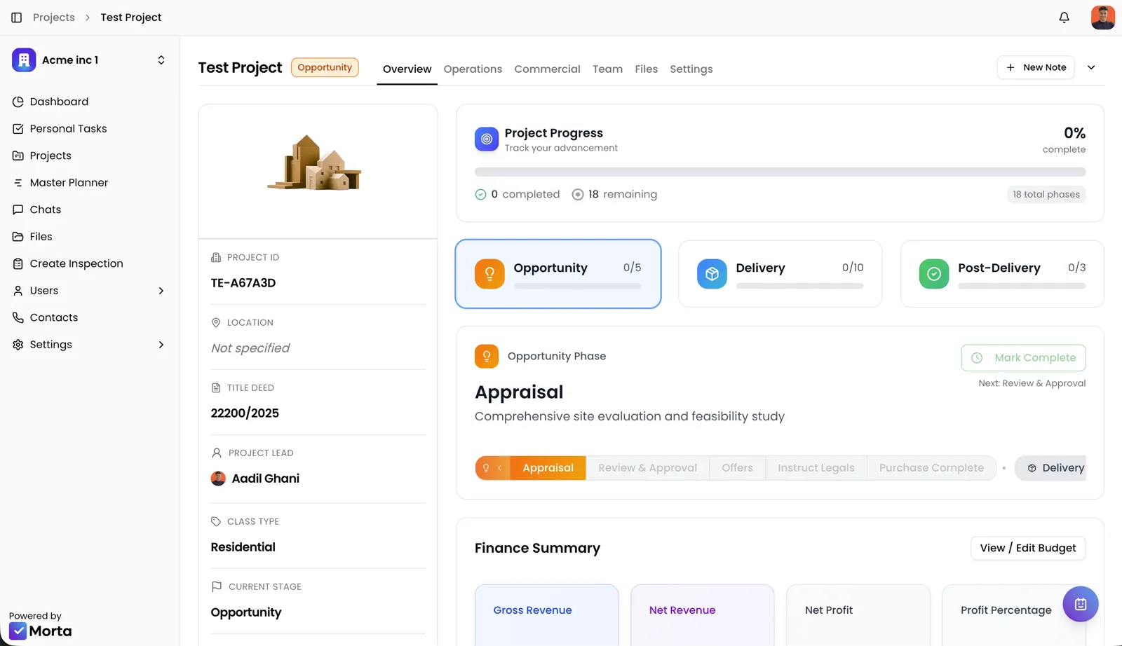 Morta - full CRM in 3 months